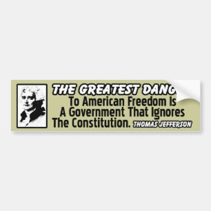 Jefferson: De grootste bedreiging Bumpersticker