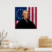 Jefferson en de Amerikaanse vlag — Grens Poster (Keuken)