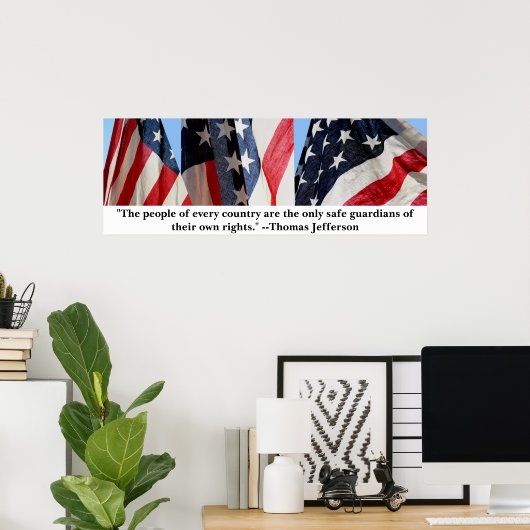Jefferson en de vlag poster (Thuiskantoor)