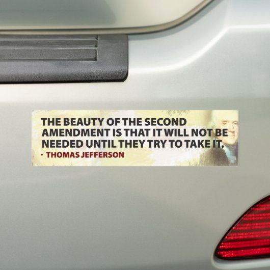 Jefferson en het tweede amendement bumpersticker (Op auto)