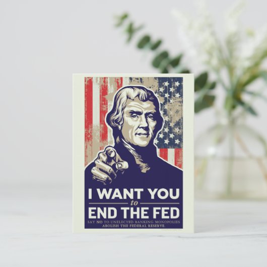 Jefferson End the Fed Briefkaart (Staand voorkant)