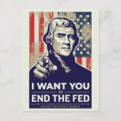 Jefferson End the Fed Briefkaart (Voorkant)