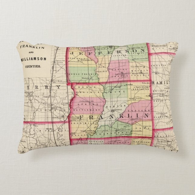 Jefferson, Franklin, Williamson counties Decoratief Kussen (Voorkant)