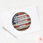 Jefferson: Grote regering zal alles nemen... Ronde Sticker (Envelop)