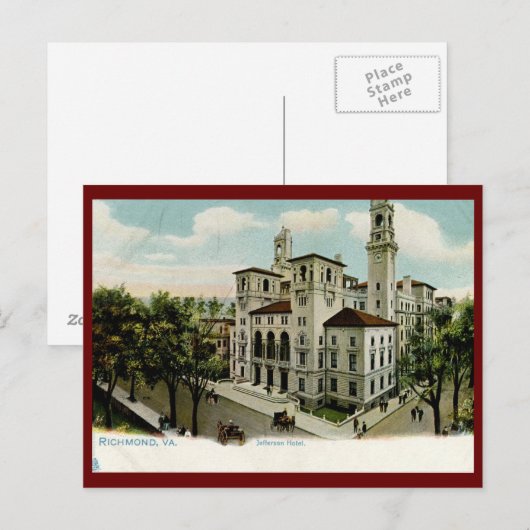 Jefferson Hotel, Richmond, VA  Briefkaart (Voorkant / Achterkant)