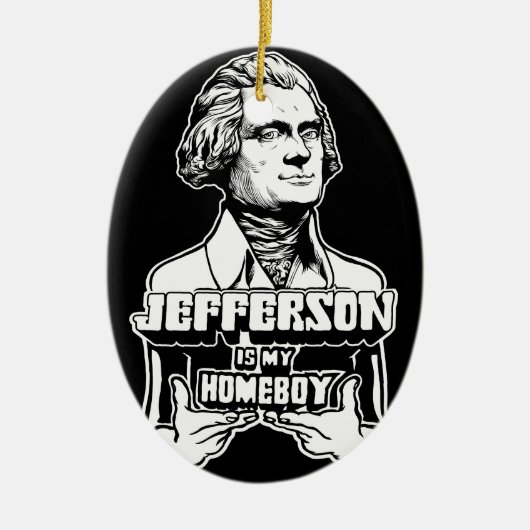 Jefferson is m'n huiszoenversier keramisch ornament (Voorkant)