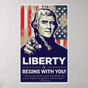 Jefferson Liberty begint met je afdrukken Poster