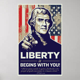Jefferson Liberty begint met je afdrukken Poster