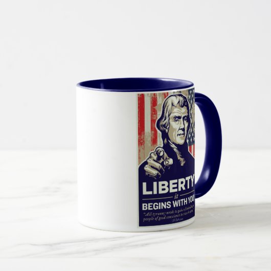 Jefferson Liberty begint met jou! Mok (Voorkant rechts)
