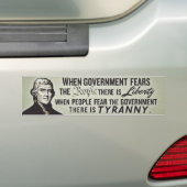 Jefferson Liberty Quote Bumpersticker (Op auto)