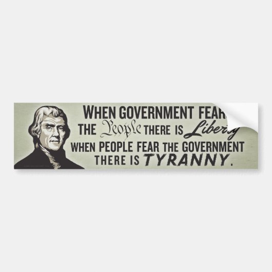 Jefferson Liberty Quote Bumpersticker (Voorkant)