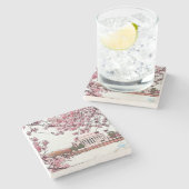 Jefferson Memorial + Blossom Stone Onderzetter (Zijkant)