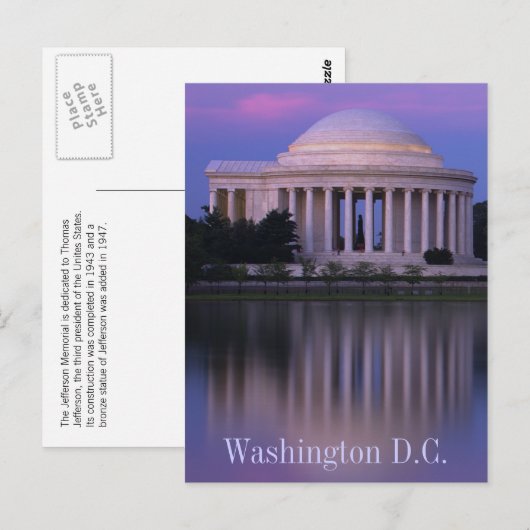 Jefferson Memorial Briefkaart (Voorkant / Achterkant)