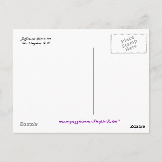 Jefferson Memorial Briefkaart (Achterkant)