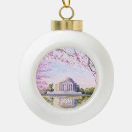 Jefferson Memorial Cherry Blossoms Keramische Bal Ornament