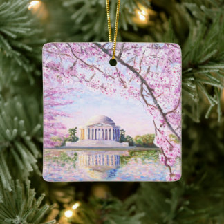 Jefferson Memorial Cherry Blossoms Ornament