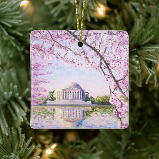 Jefferson Memorial Cherry Blossoms Ornament (Boom)