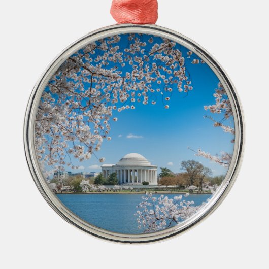 Jefferson Memorial in lente Metalen Ornament (Voorkant)