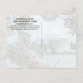 Jefferson Memorial, Kersenbloesems, Tidal Basin Briefkaart (Achterkant)