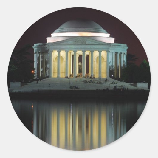 Jefferson Memorial Ronde Sticker (Voorkant)