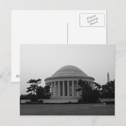 Jefferson Memorial Washington Monument Briefkaart (Voorkant / Achterkant)