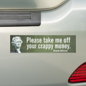 Jefferson Money Bumpersticker (Op auto)