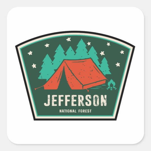 Jefferson National Forest Camping Vierkante Sticker (Voorkant)
