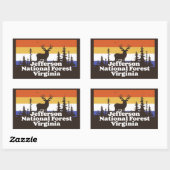 Jefferson National Forest Virginia Rechthoekige Sticker (Vel)