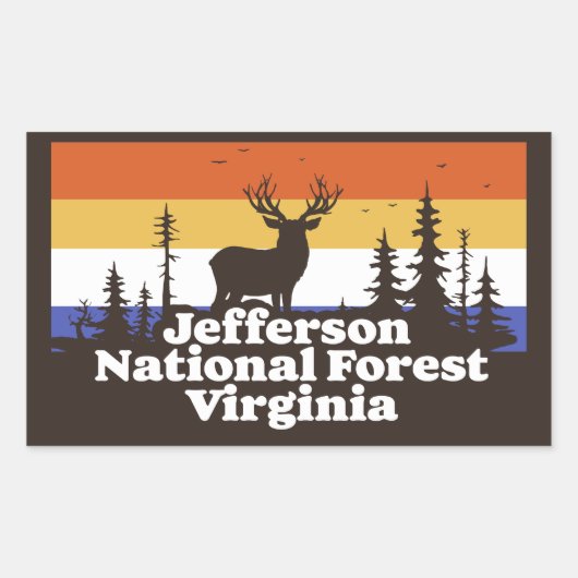Jefferson National Forest Virginia Rechthoekige Sticker (Voorkant)