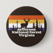Jefferson National Forest Virginia Ronde Button 7,6 Cm (Voorkant)