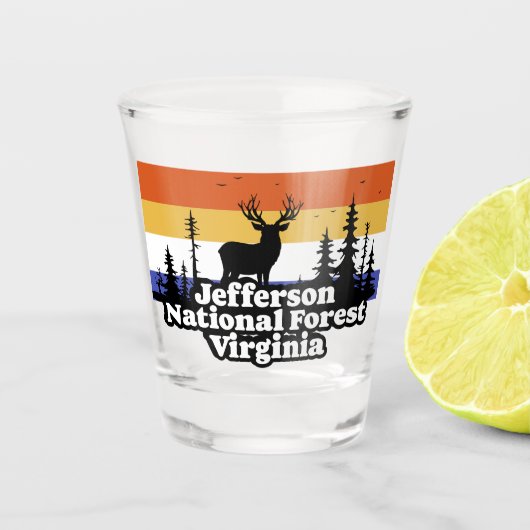 Jefferson National Forest Virginia Shot Glas (Voorkant)