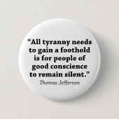 Jefferson: Niet zwijgen Ronde Button 5,7 Cm (Voorkant)