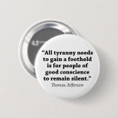 Jefferson: Niet zwijgen Ronde Button 5,7 Cm (Voorkant /achterkant)