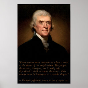 Jefferson over de Poster van de regering en het on