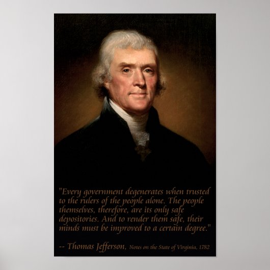 Jefferson over de Poster van de regering en het on (Voorkant)