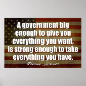 Jefferson - overheid groot genoeg Instant Download Poster (Voorkant)