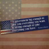 Jefferson: Pas op voor de grote overheid Bumpersticker