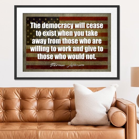 Jefferson Poster: De democratie zal ophouden Poster