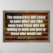 Jefferson Poster: De democratie zal ophouden Poster (Voorkant)