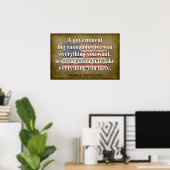 Jefferson Poster: Grote Overheid Citaat Poster (Thuiskantoor)