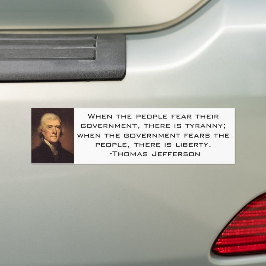 Jefferson Quote 2 Bumpersticker (Op auto)