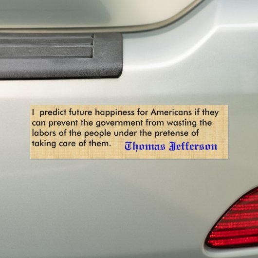Jefferson Quote Bumpersticker (Op auto)