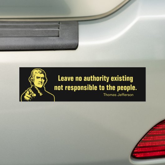 Jefferson Quote Bumpersticker (Op auto)