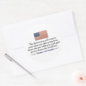 Jefferson Quote: De democratie zal ophouden... Ronde Sticker (Envelop)