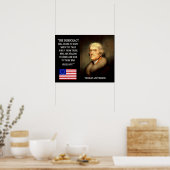 Jefferson Quote - de democratie zal verdwijnen ... Poster (Keuken)