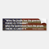 Jefferson Quote: Liberty versus Tyranny Bumpersticker (Voorkant)