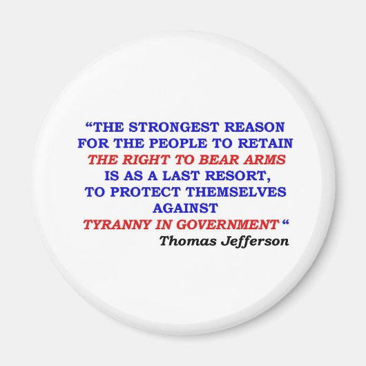 Jefferson Quote Magneet (Voorkant)