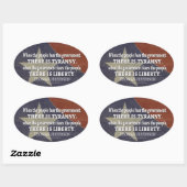 Jefferson Quote on Liberty and Tyranny Ovale Sticker (Vel)