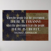 Jefferson Quote on Liberty and Tyranny Poster (Voorkant)