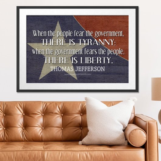Jefferson Quote on Liberty and Tyranny Poster